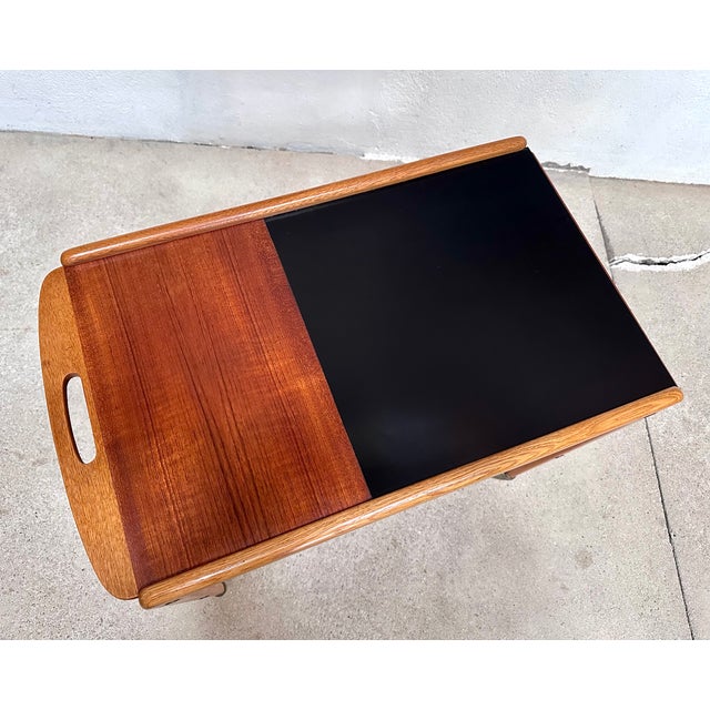 Black Early Edition Model Thea Serving Trolley with Foldable Table Top by Yngve Ekström for Källemo, Sweden, 1950s For Sale - Image 8 of 18
