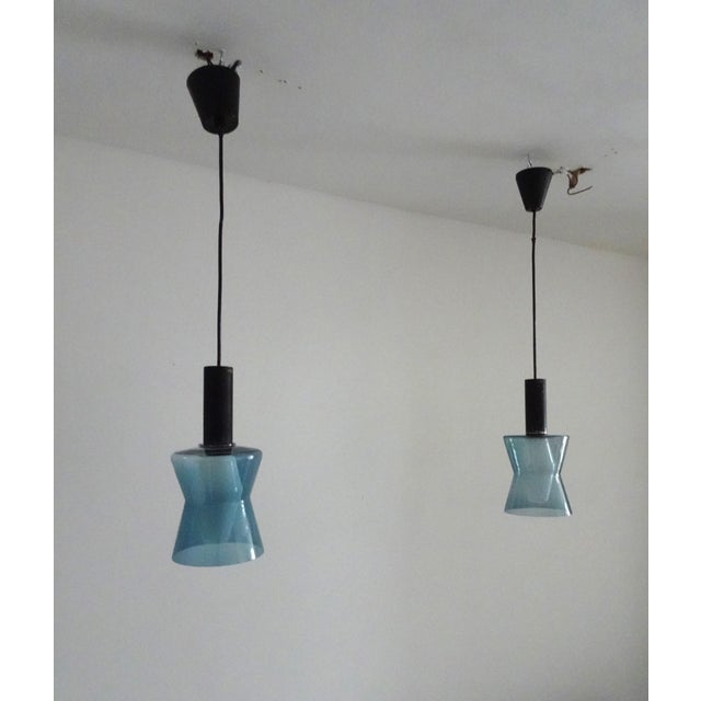 K2-135 Lamps in Blue Glass by Tapio Wirkkala for Idman, 1960s, Set of 2 For Sale - Image 13 of 18