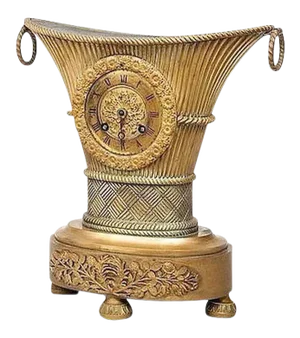 1825 Charles X Period French Empire Gilt Bronze 'Flower Vase' Mantle Clock