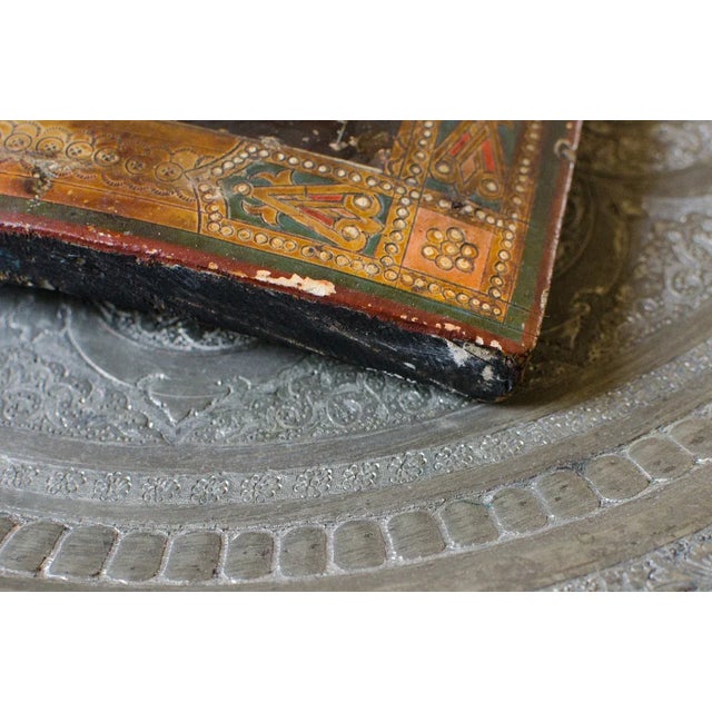 Antique Early 1800s Original Russian Icon Hand Painted Annunciation Our Lady of Kazan Madonna and Jesus For Sale - Image 9 of 11