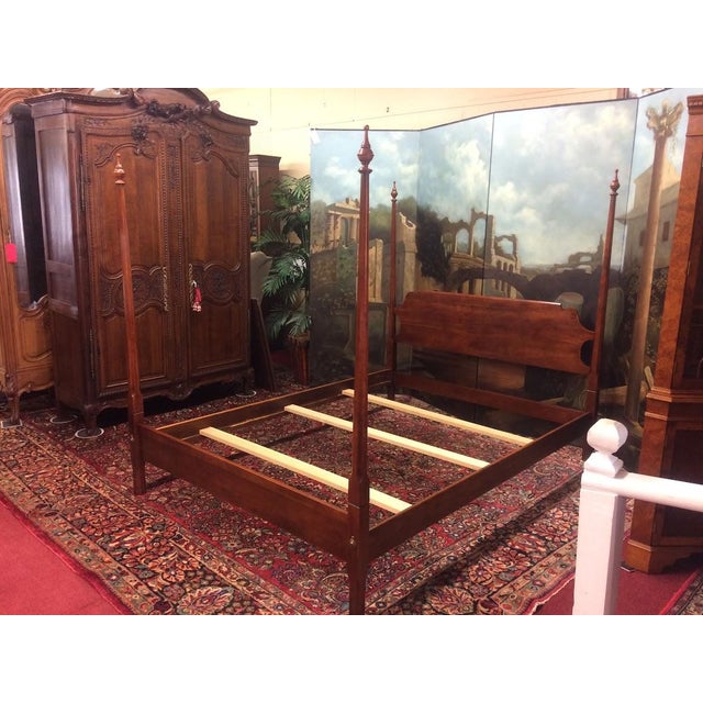 1970s Queen Poster Bed, Pencil Poster Bed, Statton Furniture For Sale - Image 5 of 10