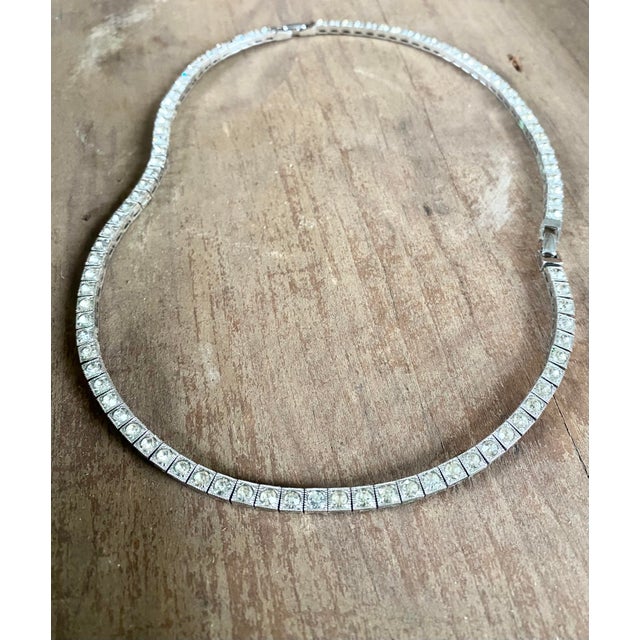 Silver Dorsons Demi-Parure Set in Sterling Silver; Tennis Bracelet + Tennis Necklace For Sale - Image 8 of 17