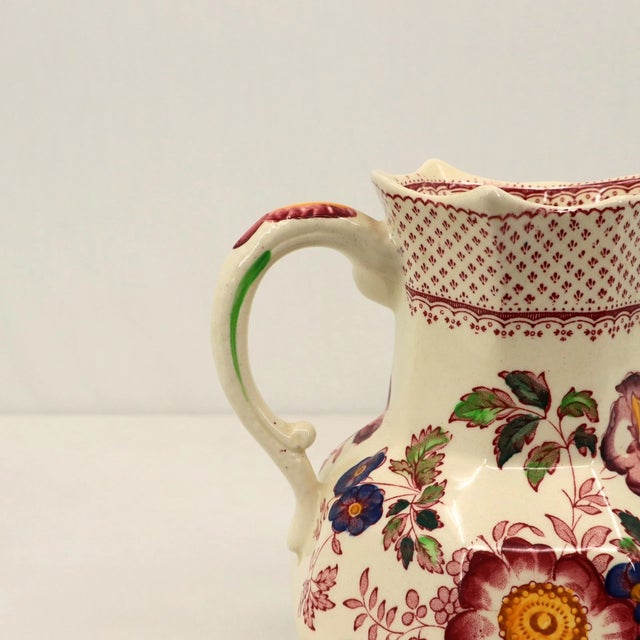 Vintage Mason’s Paynsley Ironstone Hydra Jug England Floral Pitcher For Sale - Image 9 of 10