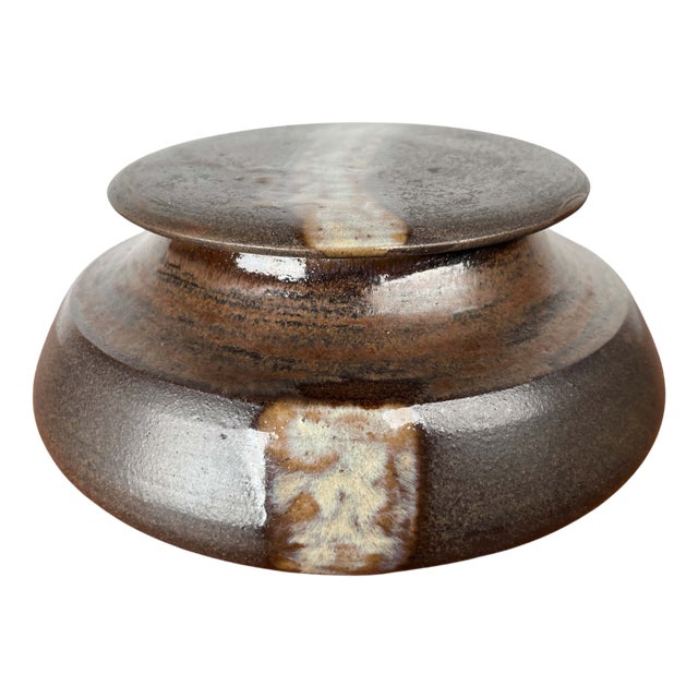Mid-Century Modern German Studio Pottery Jar with Lid from Kellner Keramik, 1978 For Sale