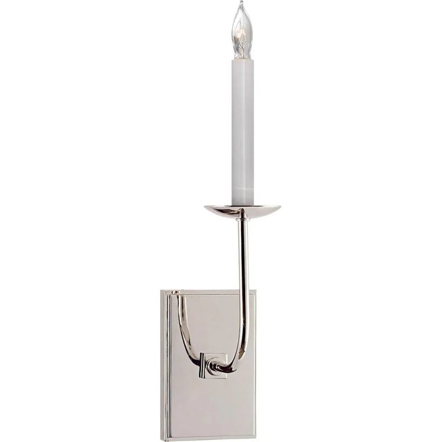 Modern Chapman & Myers for Visual Comfort Signature TT Single Sconce in Polished Nickel For Sale - Image 3 of 4