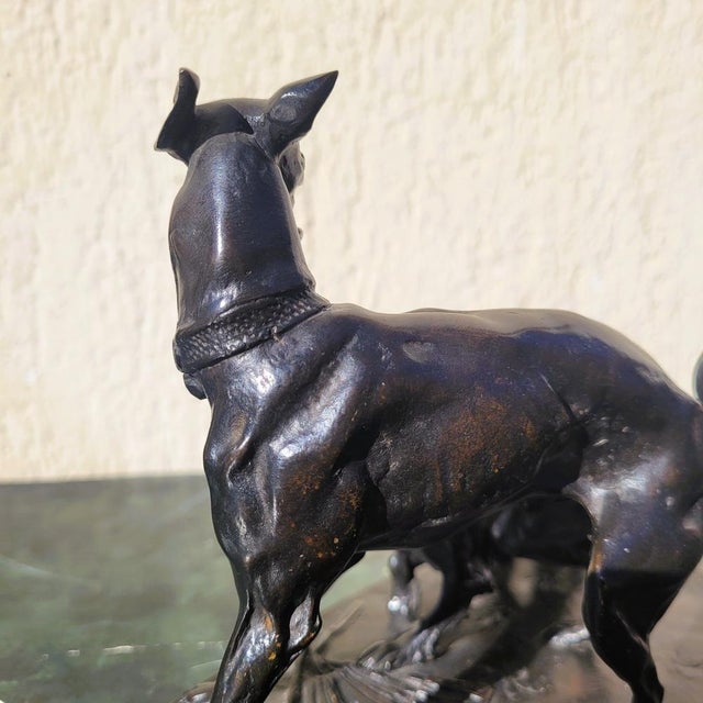 P J Mêne, Greyhound and King Charles Spaniel, Bronze, 19th Century For Sale - Image 12 of 14