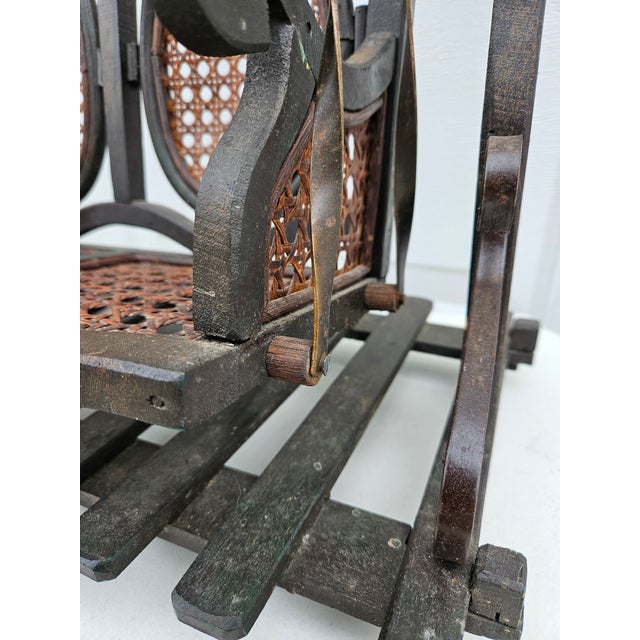 Antique Miniature Swing Set With Cane Seats - Plant Stand For Sale - Image 11 of 17