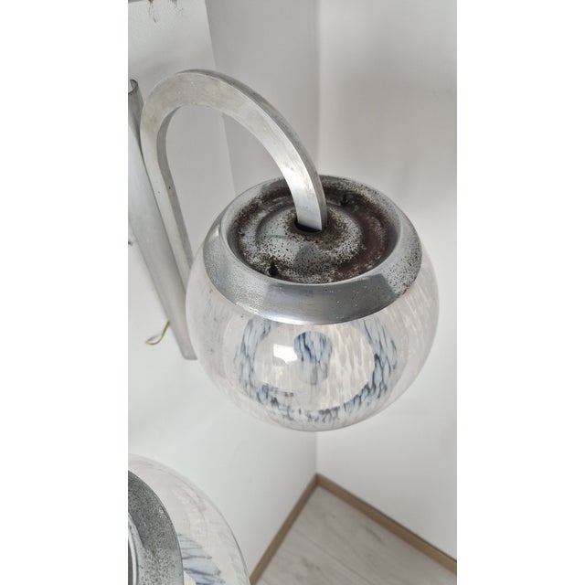 Wall Lamps in Chrome and Shaded Transparent Glass, 1960s, Set of 2 For Sale - Image 13 of 16