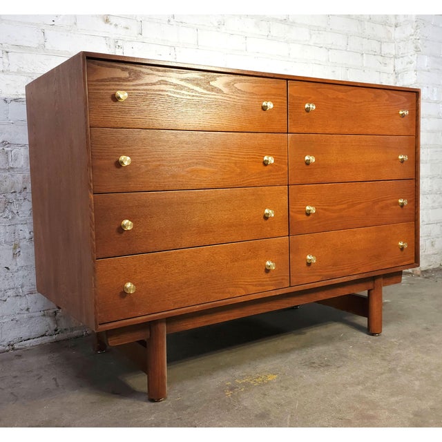 This beautiful original mid century modern credenza / 8 drawer dresser from the 60s, has slick, clean-lined, elegant style...