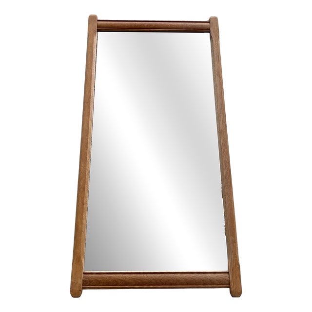 Sculptural Art Deco Wall Mirror in Oak from Hansen & Pedersen, 1940s For Sale