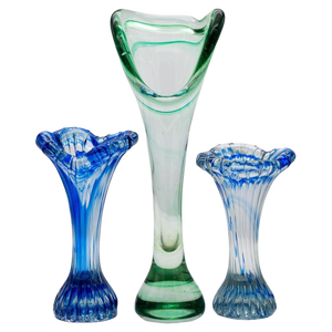 Murano Glass Vases, Italy, 1970, Set of 3