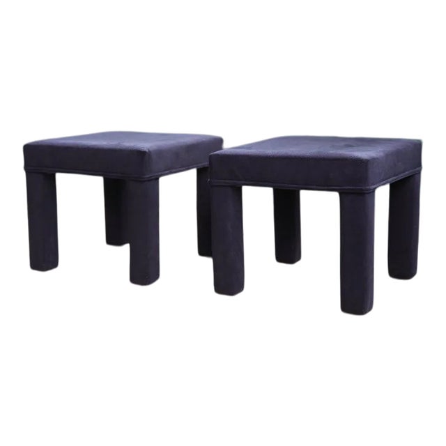 Parsons Post Modern Milo Baughman Style Ottomans - a Pair For Sale