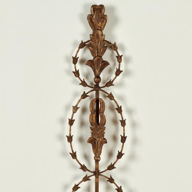1920s Large Antique Italian Gilt Wood and Metal Neoclassical Wall Sconces - a Pair For Sale - Image 10 of 17
