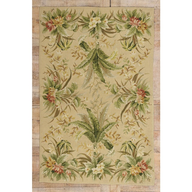 Vintage Chinese Aubusson Needlepoint Rug, 03'11 X 06'01 For Sale - Image 10 of 10