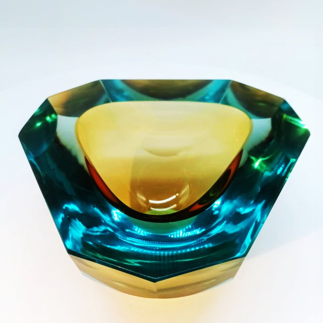 Flavio Poli Vintage Italian Multifaceted Geode Ashtray in Murano Glass by Flavio Poli for Seguso, 1960s For Sale - Image 4 of 9