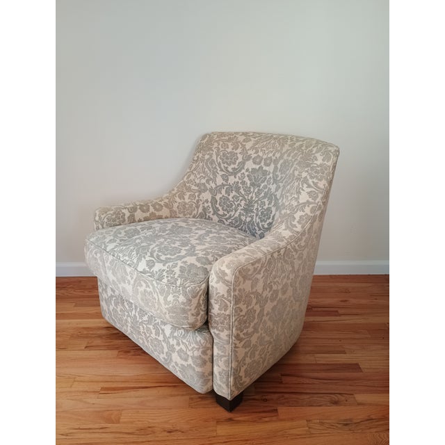 This is one of four Baker Furniture Slope Arm Club Chairs from a large Connecticut Estate.. This is chair #4 . All chairs...