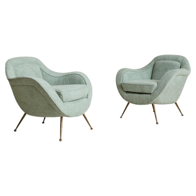 An Italian armchair from the 1950s, in the manner of Gio Ponti, where line and proportion are softened through material...