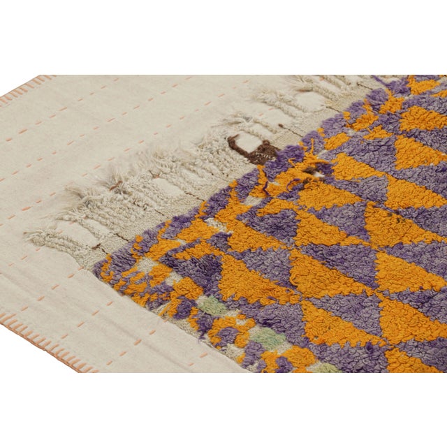 Vintage Turkish Rug With Purple and Orange Geometric Patterns | Rug & Kilim For Sale In New York - Image 6 of 7
