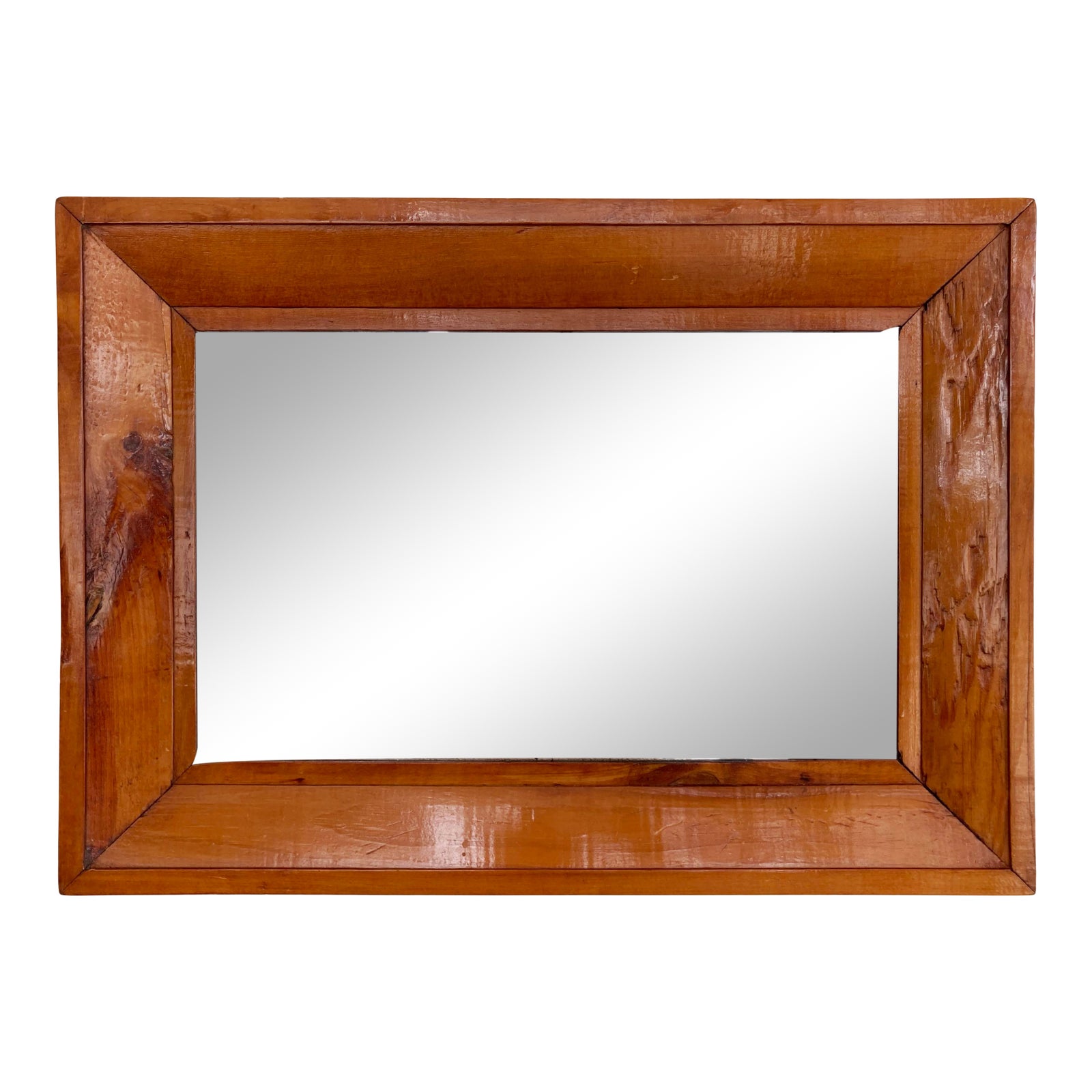 Antique Pine Wood Hanging Wall Mirror Chairish