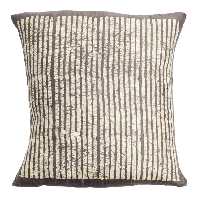 Maple Black Stripes Silk Pillow For Sale