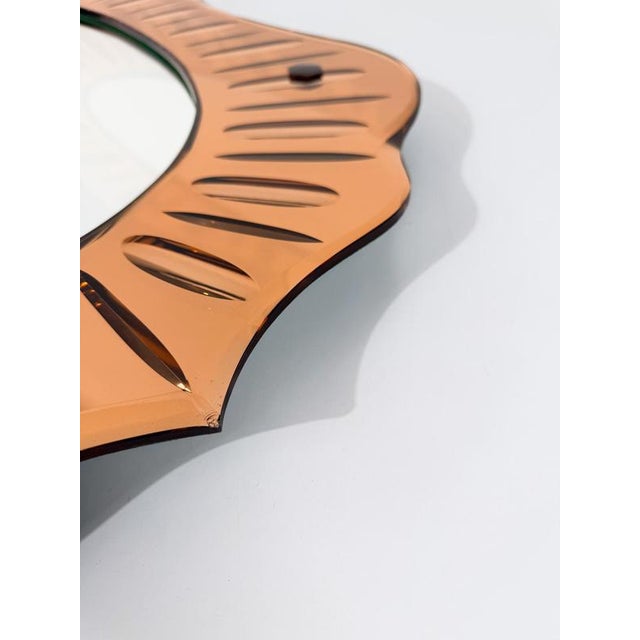 Vintage Italian Peach-Pink Crystal Mirror, 1950s For Sale - Image 14 of 18