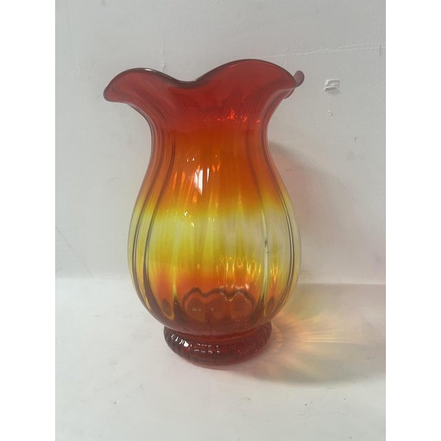 Glass 2-Tone Glass Baluster Vase, 20th Century For Sale - Image 7 of 7
