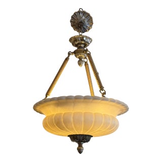 Vintage Age French Alabaster Hanging Pendant For Sale