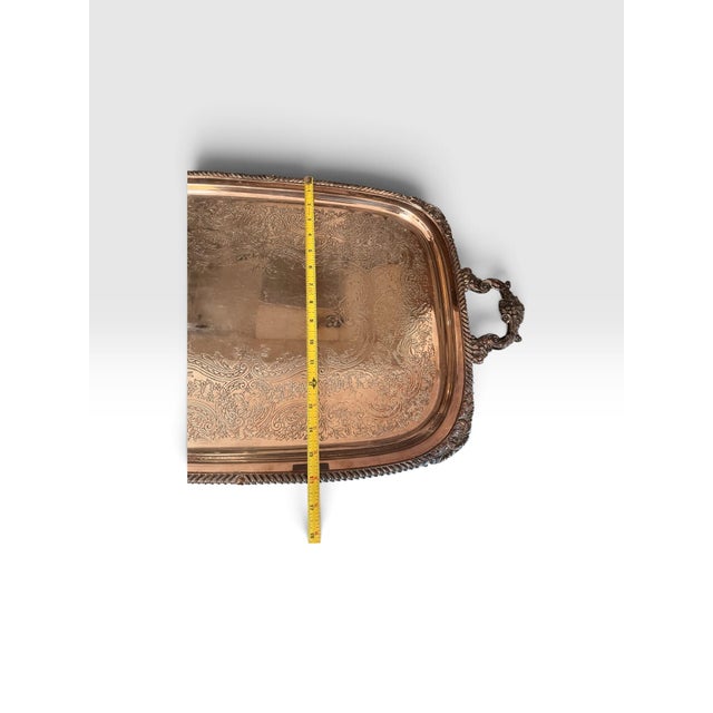 Metal Vintage e.g. Webster & Son for International Silver Co. Engraved Silverplate Butler’s Tray For Sale - Image 7 of 10