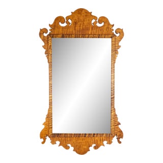 Bespoke Chippendale Style Wall Mirror in Tiger Maple by Armand LaMontagne For Sale