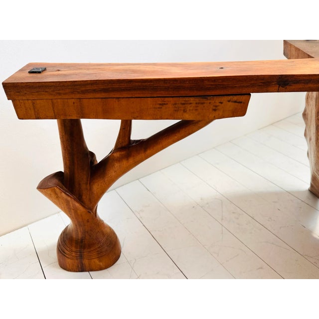 Vintage 1960s Mid Century Hand Carved Folk Art Acadia Root Coffee or Side Table For Sale - Image 11 of 12