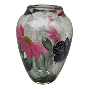 Orient and Flume Byers Sillars Floral Butterfly Art Glass Paperweight Vase 24/300