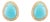 14k Gold 4.38 Ct Prong Set Turquoise Cabochon Diamond Halo Stud Earrings- A Pair For Sale