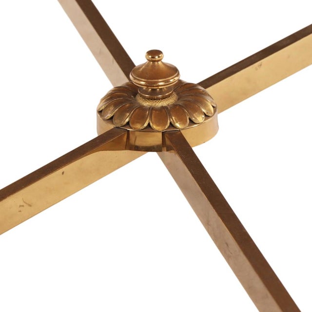 French A French Brass & Glass Coffee Table, in the Manner of Maison Jansen, C. 1950. For Sale - Image 3 of 7