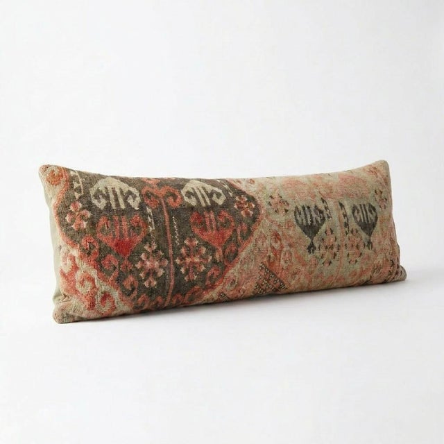This beautiful 14'' x 48'' hand-woven Kilim pillow cover was made from an authentic Turkish kilim. The traditional flat-...