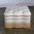 Lovely vintage Traditional large ottoman composed of an ecru or off white color upholstered square shaped pillow top with...