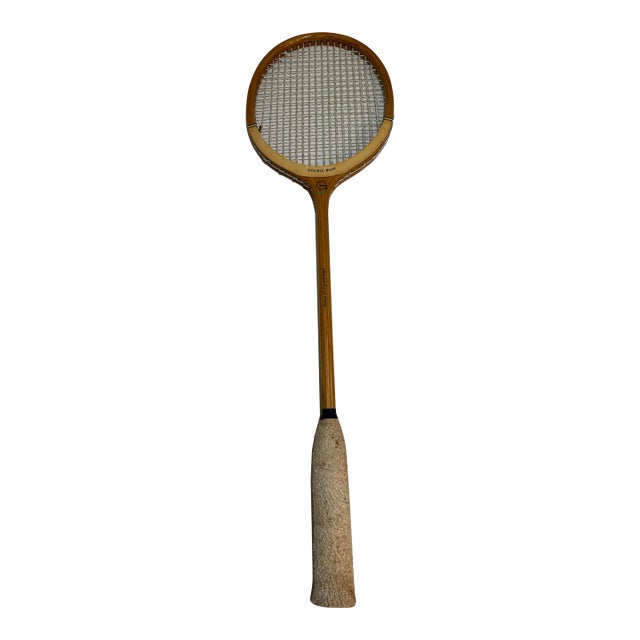 Vintage English Wooden Squash Racket For Sale