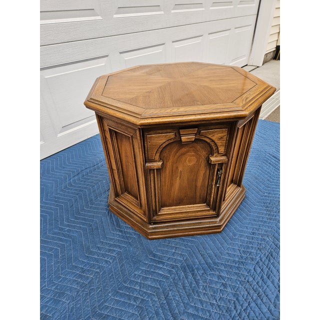 Henredon Octagon Side Table Storage Cabinet For Sale - Image 4 of 12