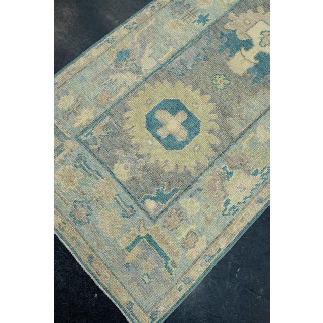 Turkish Turkish Oushak Runner Rug 2'9" x 9'5" #17211 For Sale - Image 3 of 8