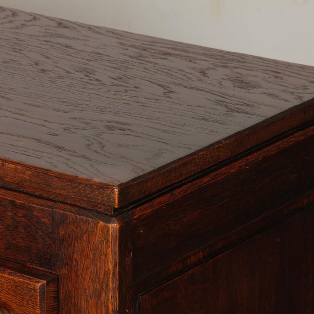 Oak and Brass Sideboard in the style of Charles Dudouyt, 1940 For Sale - Image 9 of 12