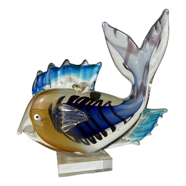 Large Vintage Murano Glass Fish, Italy, 1970s For Sale