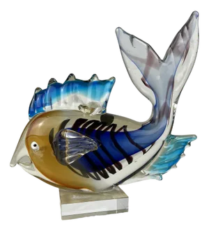 Large Vintage Murano Glass Fish, Italy, 1970s
