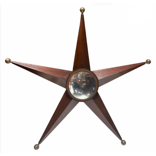 Modern Modern Star Form Starburst Convex Mirror in Dark Walnut For Sale - Image 3 of 3