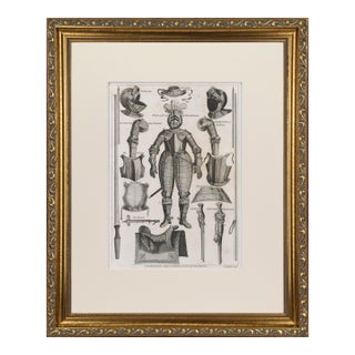 19th Century Engraving of Medeival English Armour 1801 For Sale