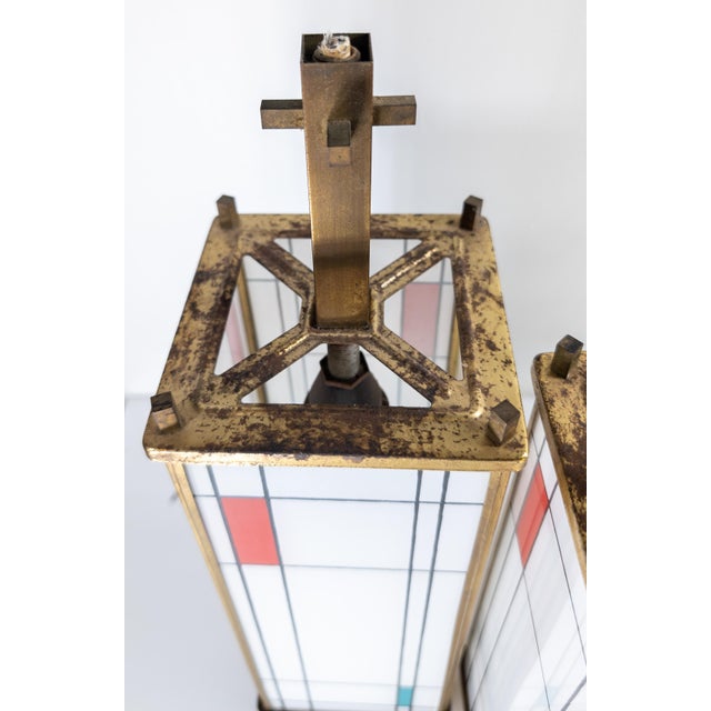 20th Century Modern Pendant Lamp Shades in De-Stijl Style After Piet Mondrian - Set of 3 For Sale - Image 11 of 18