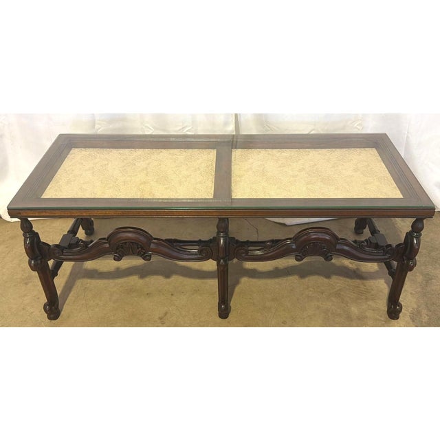 Antique Spanish Baroque Style Mahogany Vitrine Display Coffee Table For Sale - Image 4 of 10