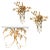 Gilt Metal Palm Tree Wall Sconces and Side Table by Hans Kögl, 1960s, Set of 3 For Sale