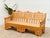 Copper Mid 20th Century Beautiful Moroccan Unstained Hand Carved Wooden Sofa With Moucharabieh Paneling For Sale - Image 8 of 12