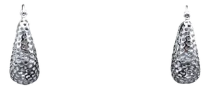 The Arbelas: Ladies 14K White Gold Diamond Cut Hollow Hoops, 2 Pieces