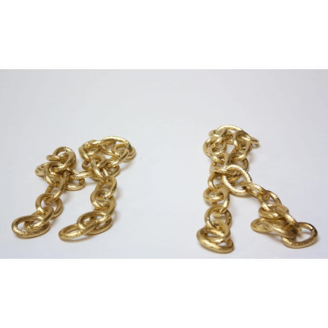 1960s Vintage Gilt Metal Decorative Chains - a Pair For Sale - Image 5 of 7