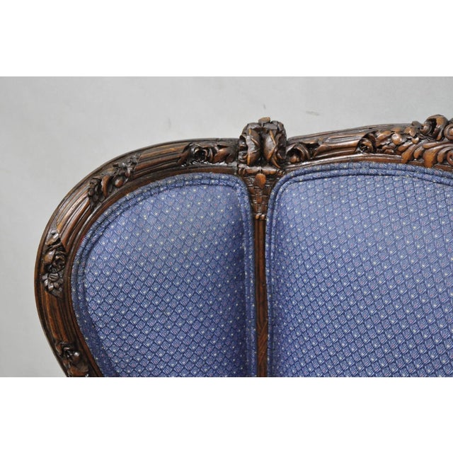 Antique French Renaissance Louis XV Style Carved Walnut Wingback Arm Chair For Sale In Philadelphia - Image 6 of 18